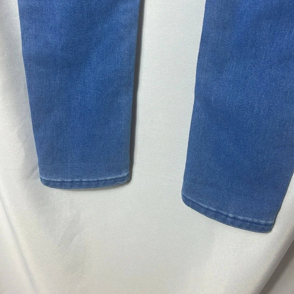 Boohoo Blue Wash High Rise Skinny Jeans Size 10 Stretch Denim Ankle Length - Picture 8 of 10